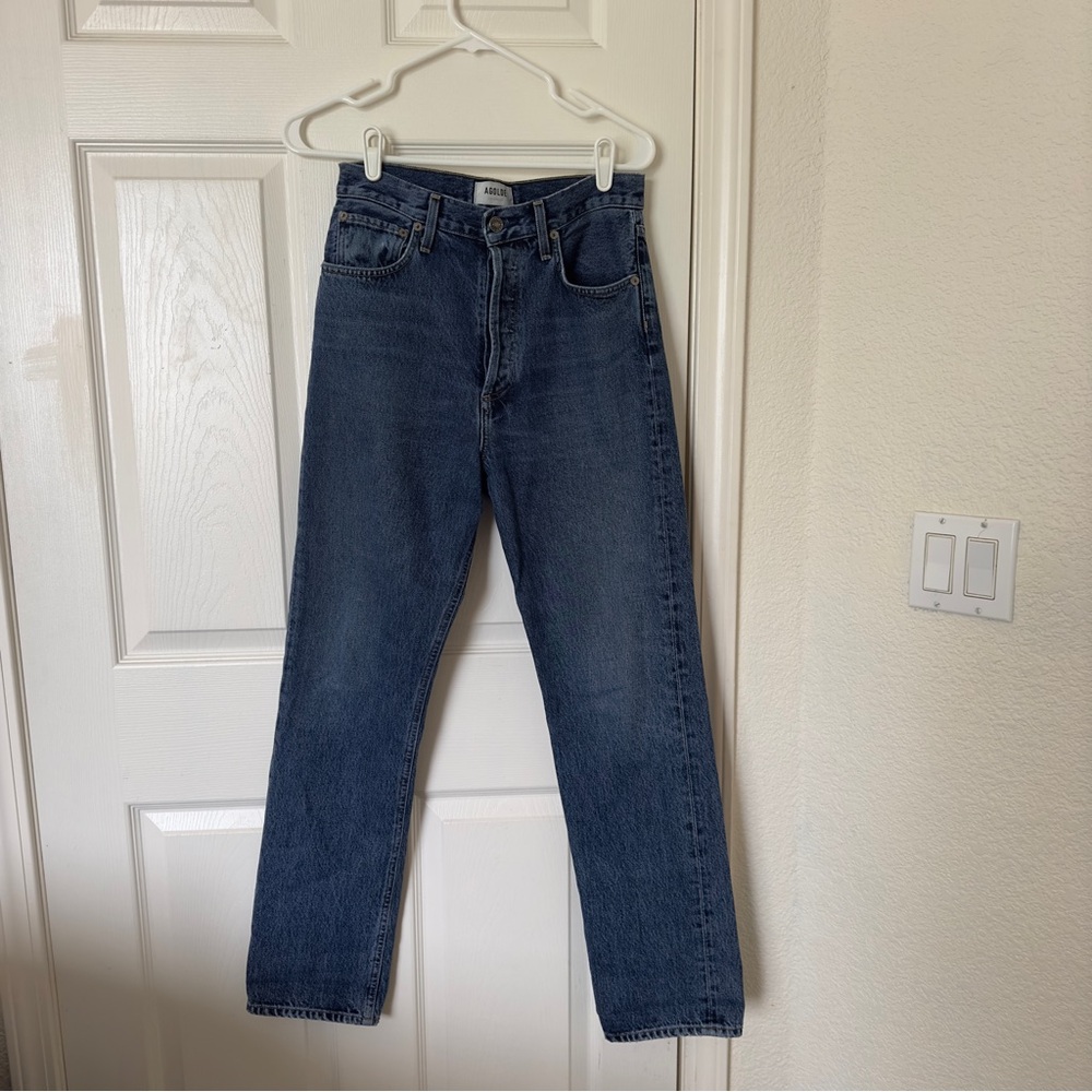 Agolde Straight Leg Jeans in Dark Indigo